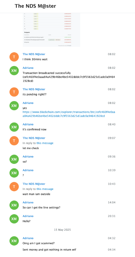 Scam admin